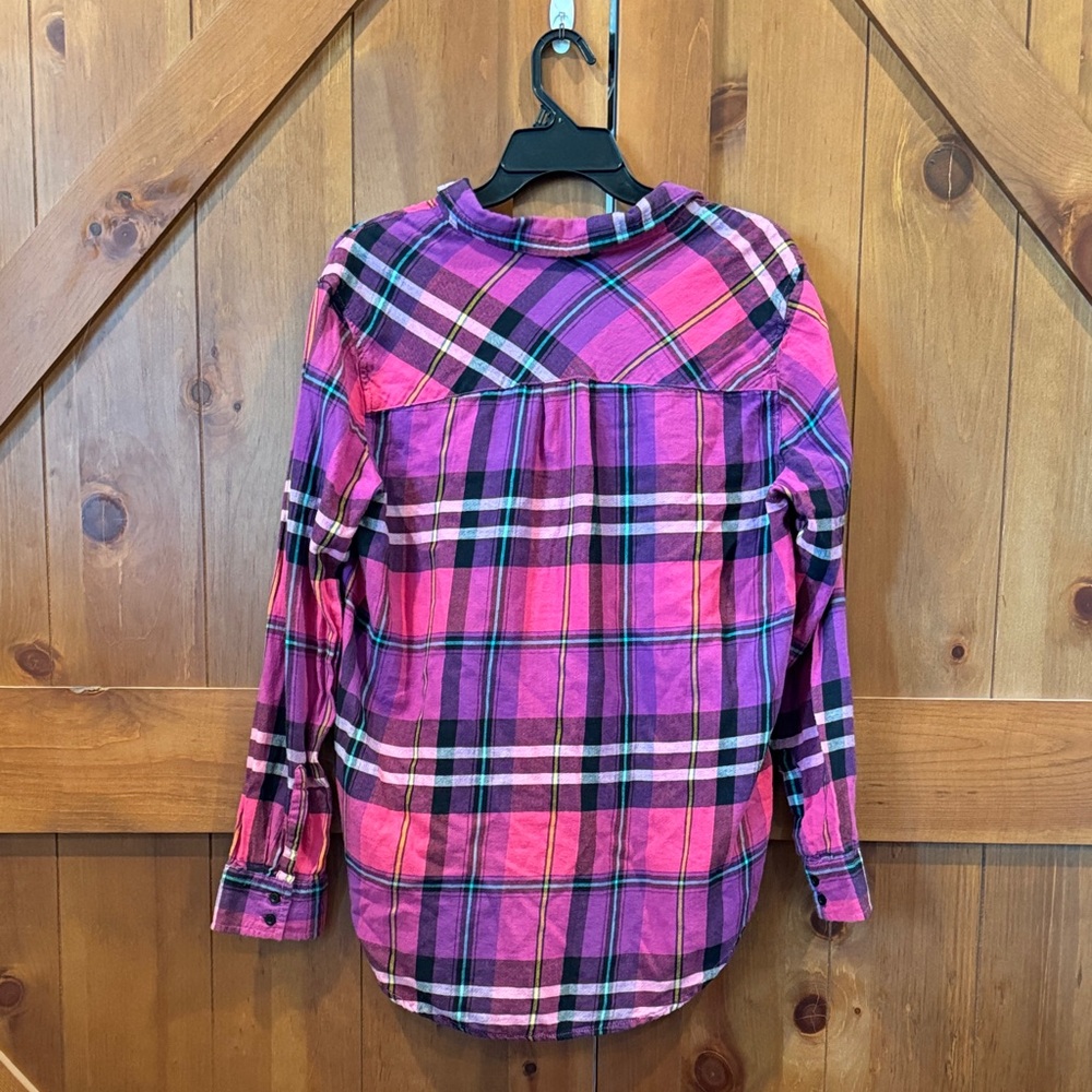 Arizona Jean Company — Plaid Flannel Button-Down in Pink and Purple - Picture 2 of 9